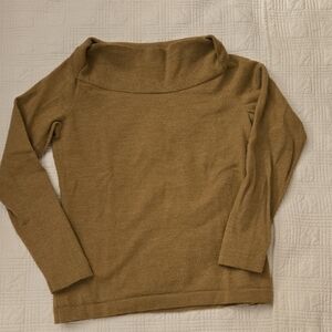 Banana Republic Off-Shoulder Foldover Sweater - Camel